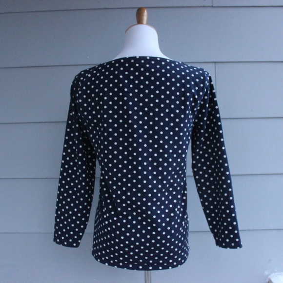 J. Crew Black &White Polka dot top square neckline - Picture 5 of 10